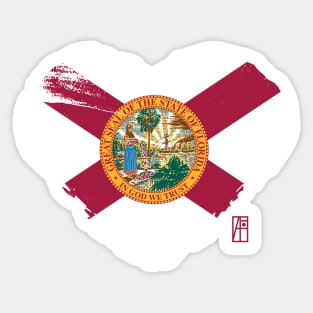 U.S. State - I Love Florida - Florida Flag Sticker